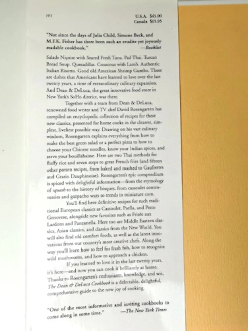 The Dean & Deluca Cookbook - First Hardcover Edition